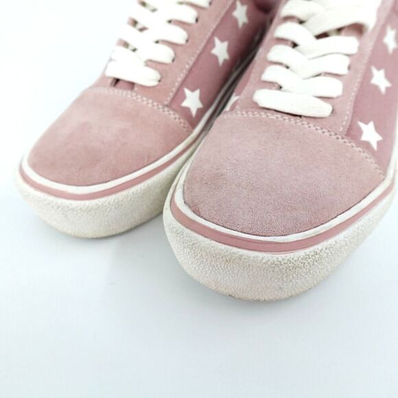 Steve Madden Leather Sneakers Womens 10 Pink Stars Platform 90s Retro - Picture 7 of 14